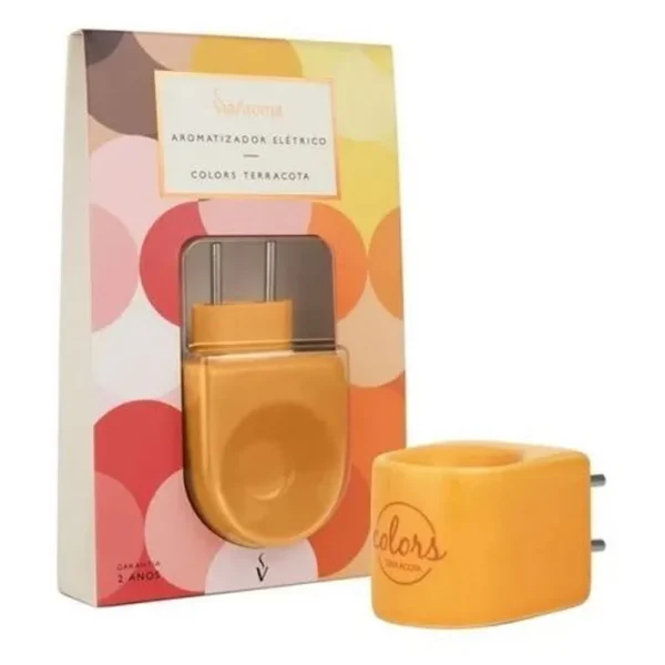 DIFUSOR AROMATIZADOR ELÉTRICO ORIGINAL PORCELANA TERRACOTA - LARANJA