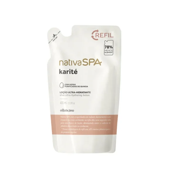 REFIL LOÇÃO DESODORANTE HIDRATANTE CORPORAL NATIVA SPA KARITÉ 400ml