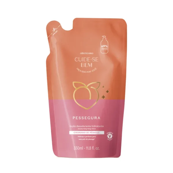 REFIL LOÇÃO DESODORANTE HIDRATANTE CORPORAL CUIDE-SE BEM PESSEGURA 350ml